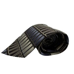 Covington Silk Geometric Pattern Men's Tie Blue‎ Grey Black
